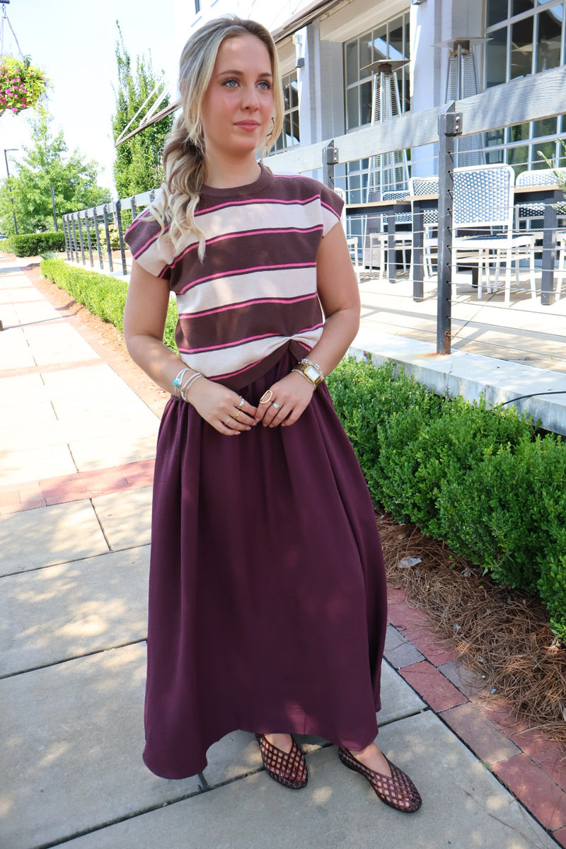 brown striped sweater dress Top This garment fits true M Size Brooks Brothers Women's Supima Size:SA