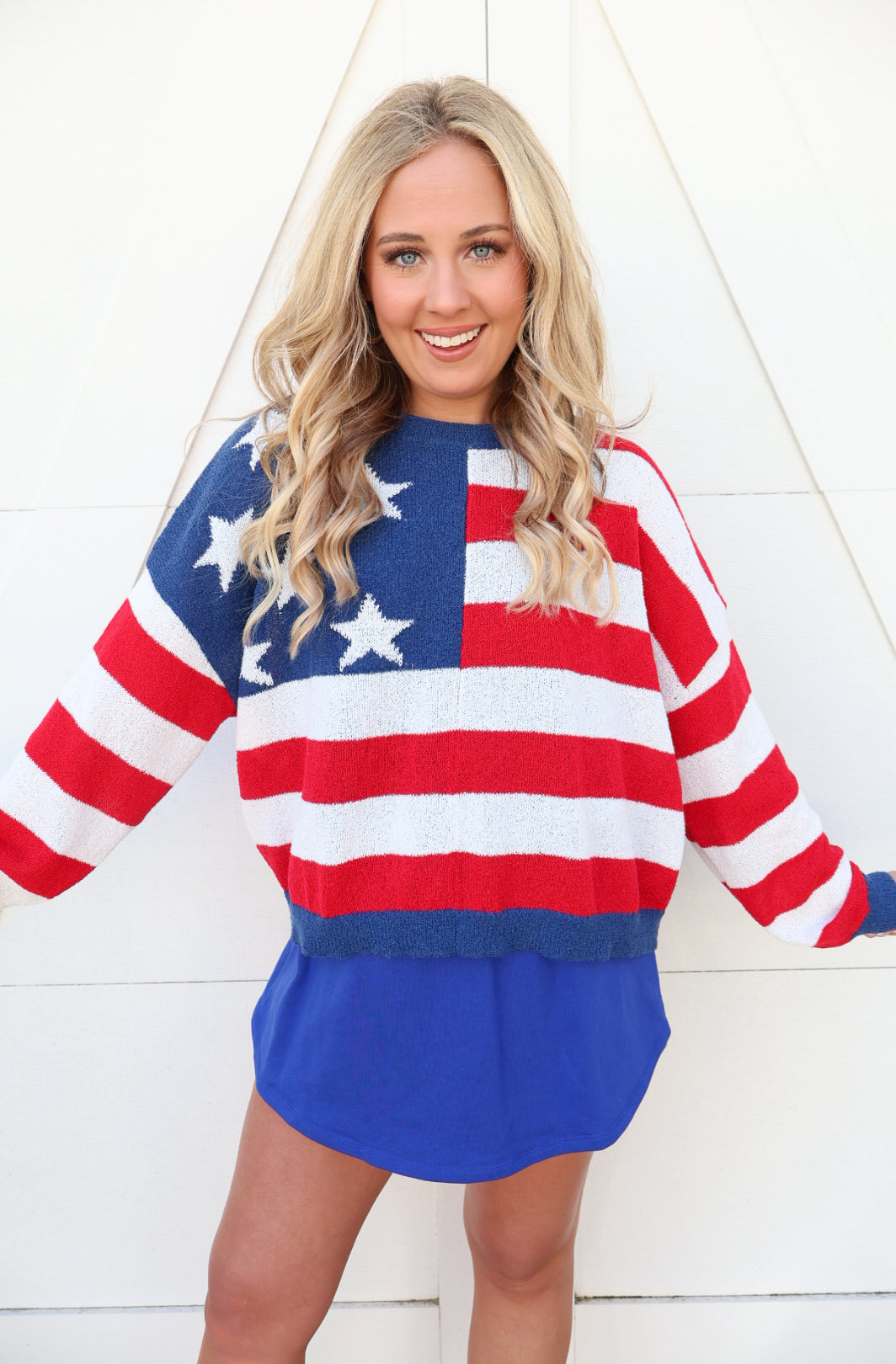 Summer Knit Flag Sweater