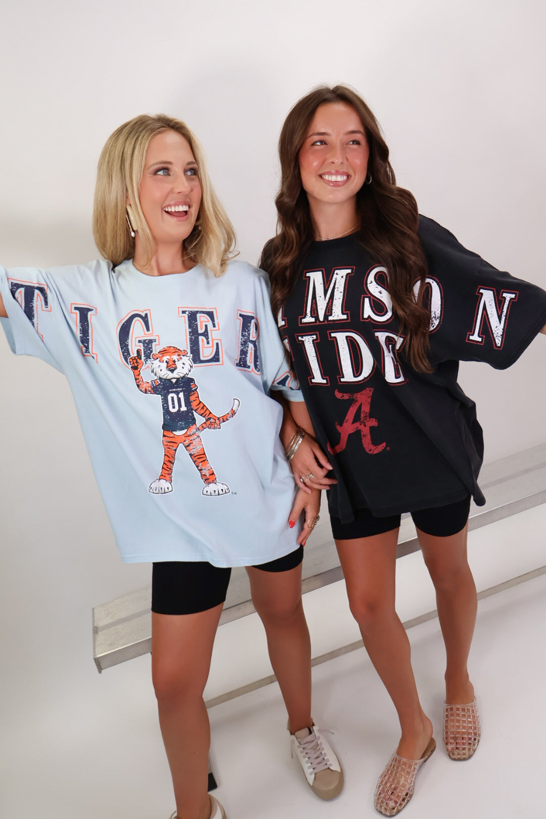 Washed black Alabama Crimson Tide distressed oversized tee — view 6