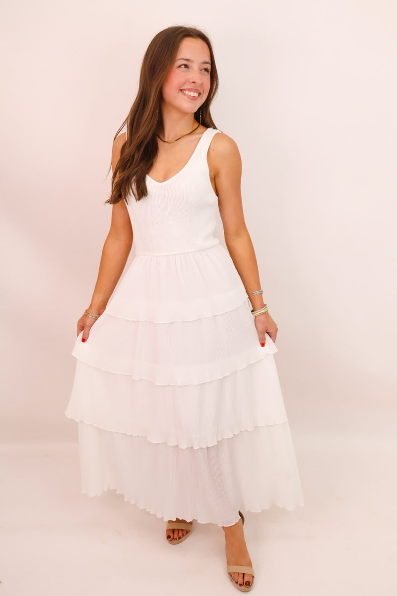 white tiered maxi dress Mlisande white lace tiered maxi dress