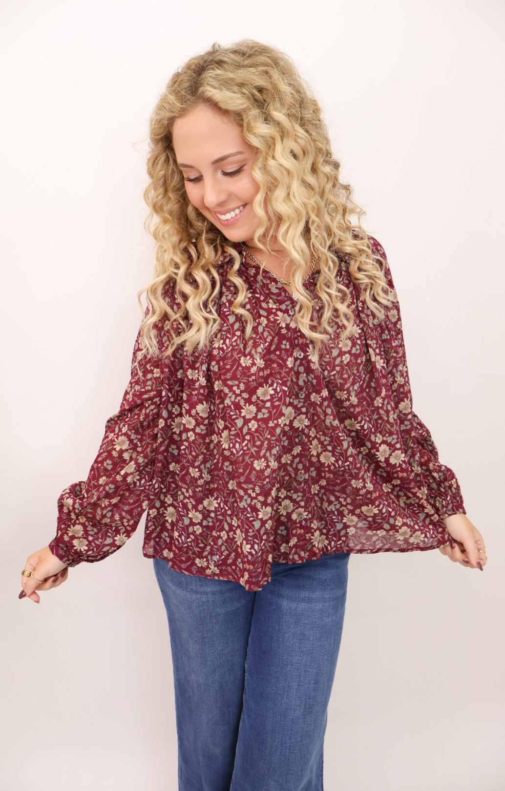 Plum Floral Top