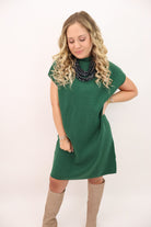 Sleeveless Sweater Dress- Emerald Green