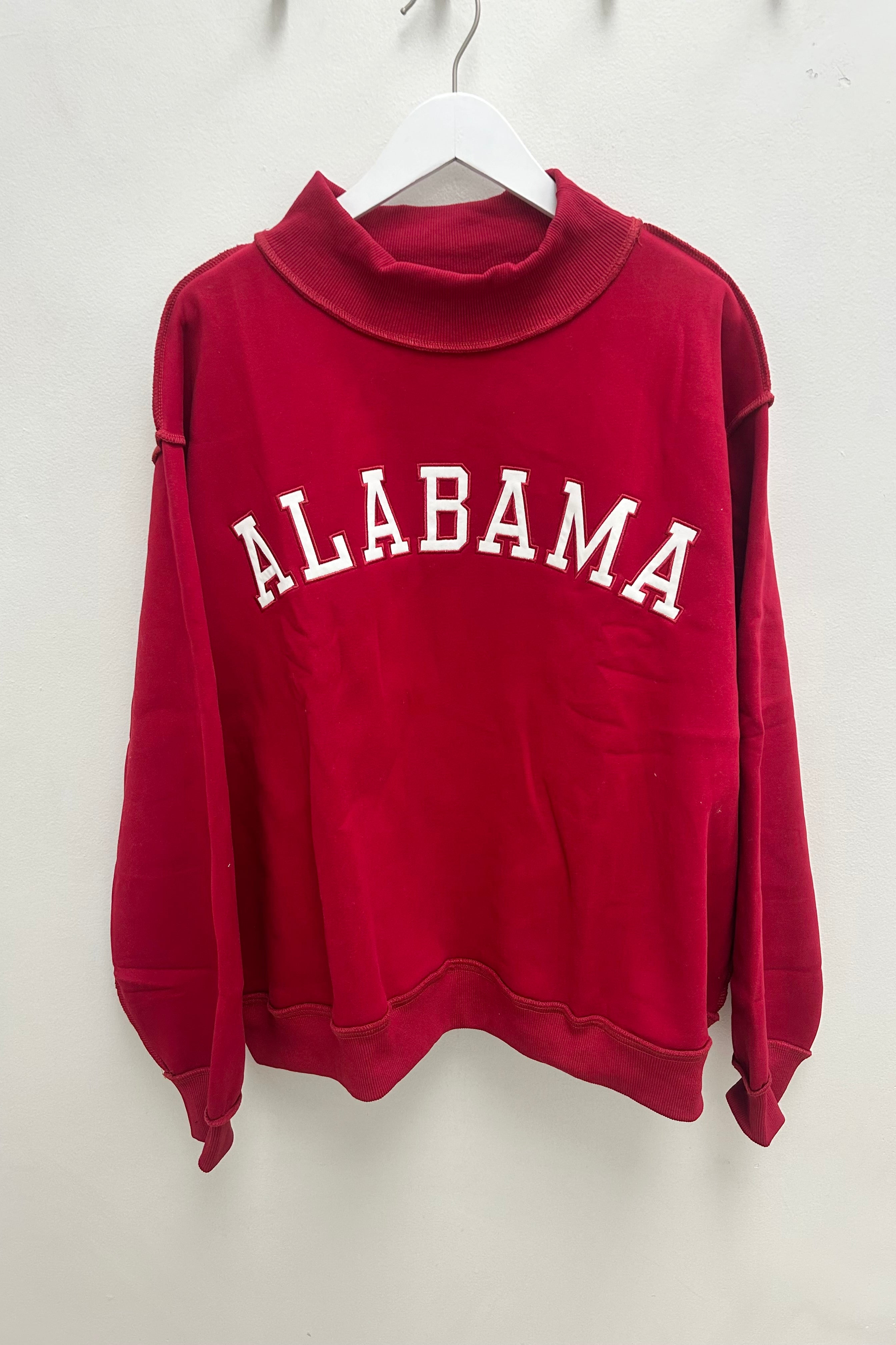 Alabama Embroidered Mock Neck Pullover