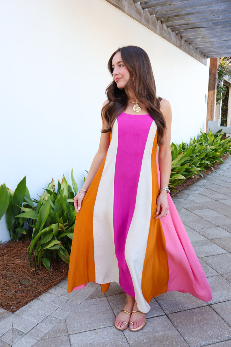 colorblock maxi dress Sunset Stroll more joy elsa inspired dress City Chic Women's Dress-INES Size:9 yrs