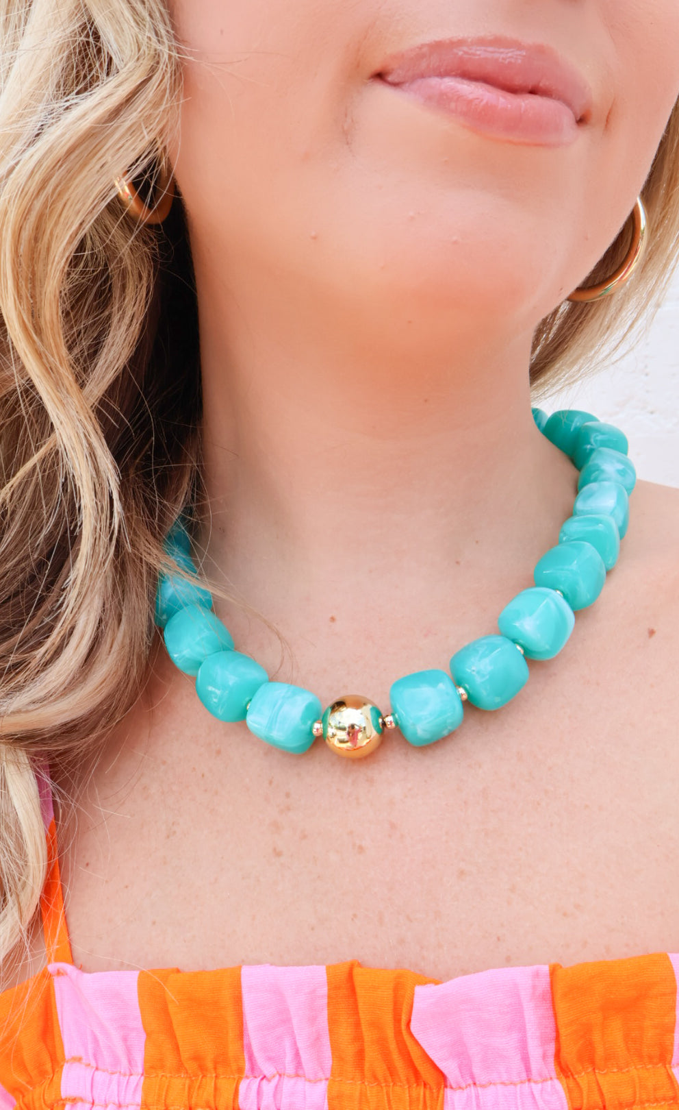 Jennifer Turquoise Beaded Necklace