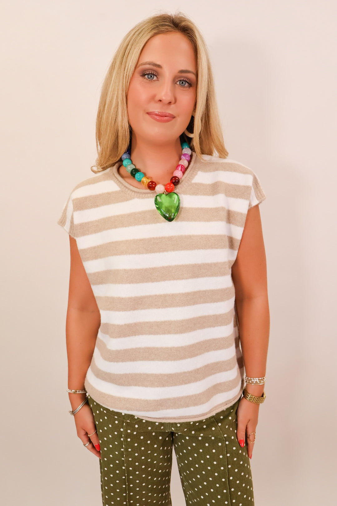 Green Heart Beaded Necklace
