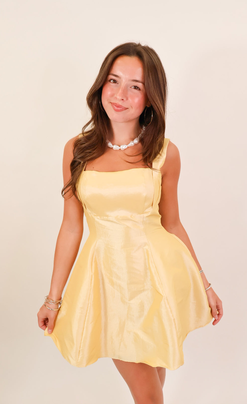 Lemon Drop Bow Back Mini Dress