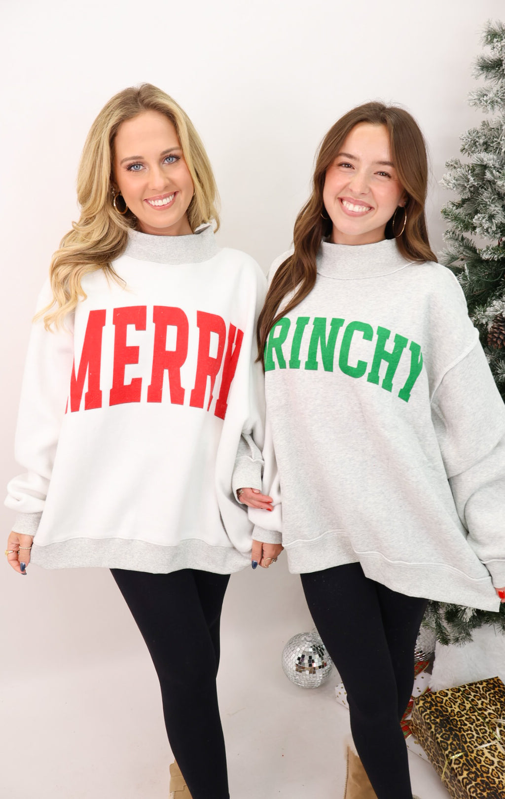 Reversible Merry + Grinchy Mockneck Pullover