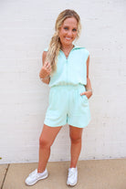 Soft Modal Casual Romper -Ice Mint