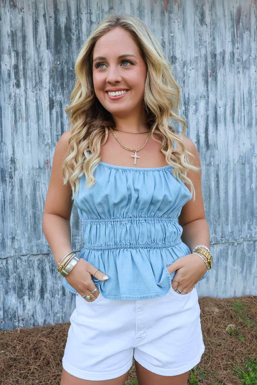 Chambray Denim Tank