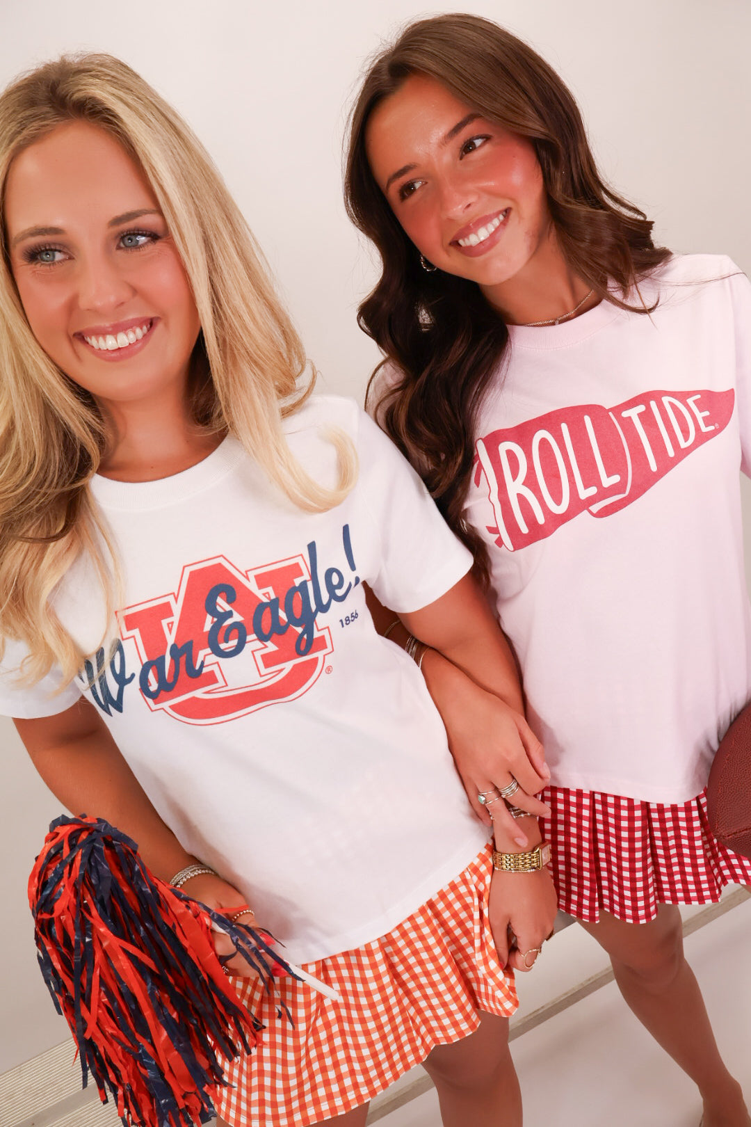 Pink Alabama Roll Tide flag crop tee — view 7