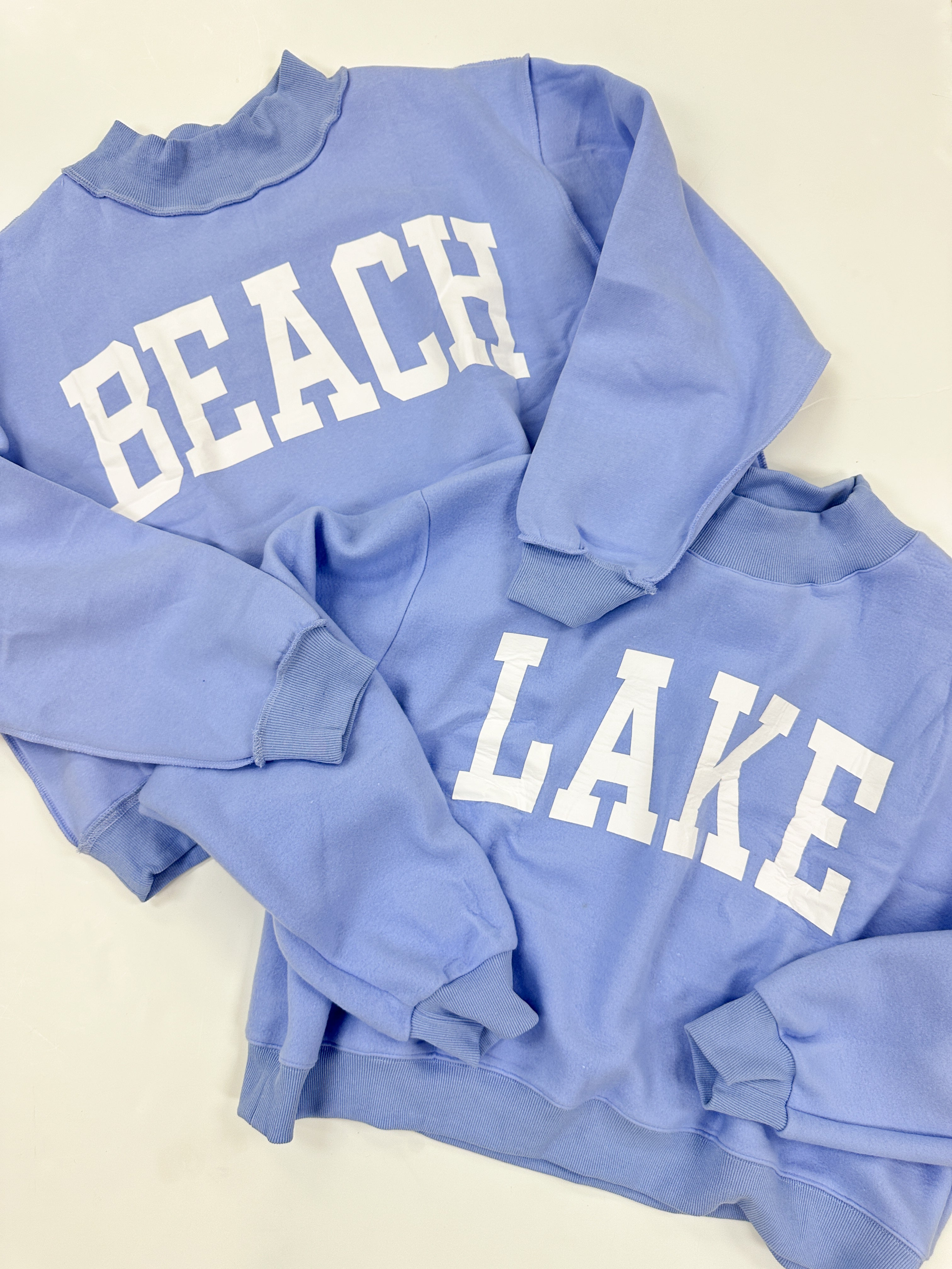 Beach/Lake Reversible Mockneck Pullover