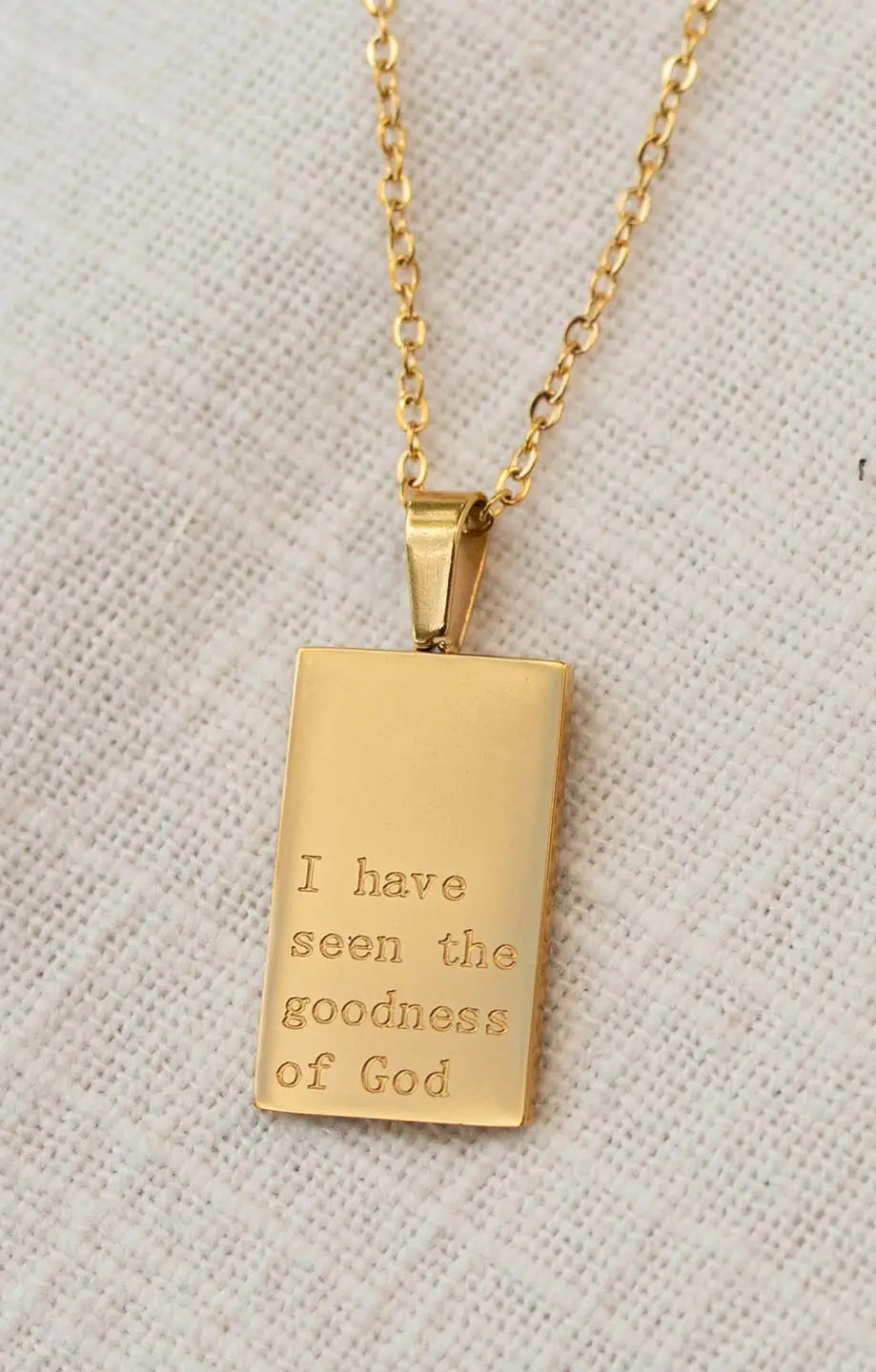 I Have Seen The Goodness of God Engraved Necklace