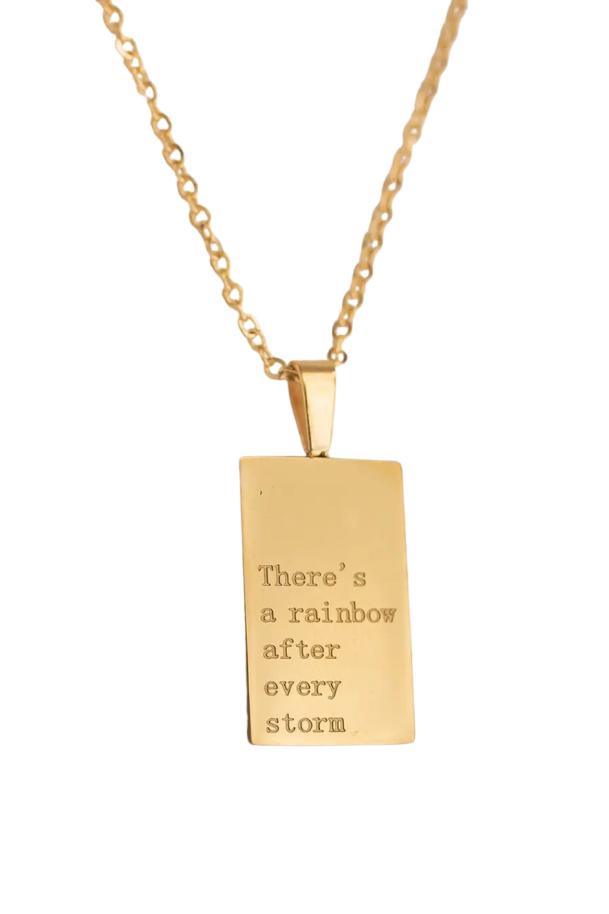 Rainbow After Every Storm Engraved Necklace