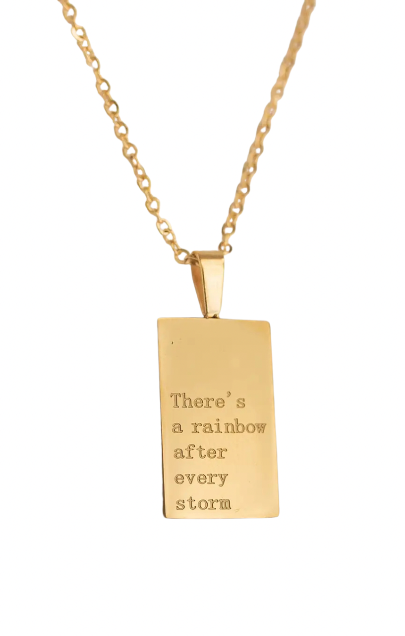 Rainbow After Every Storm Engraved Necklace