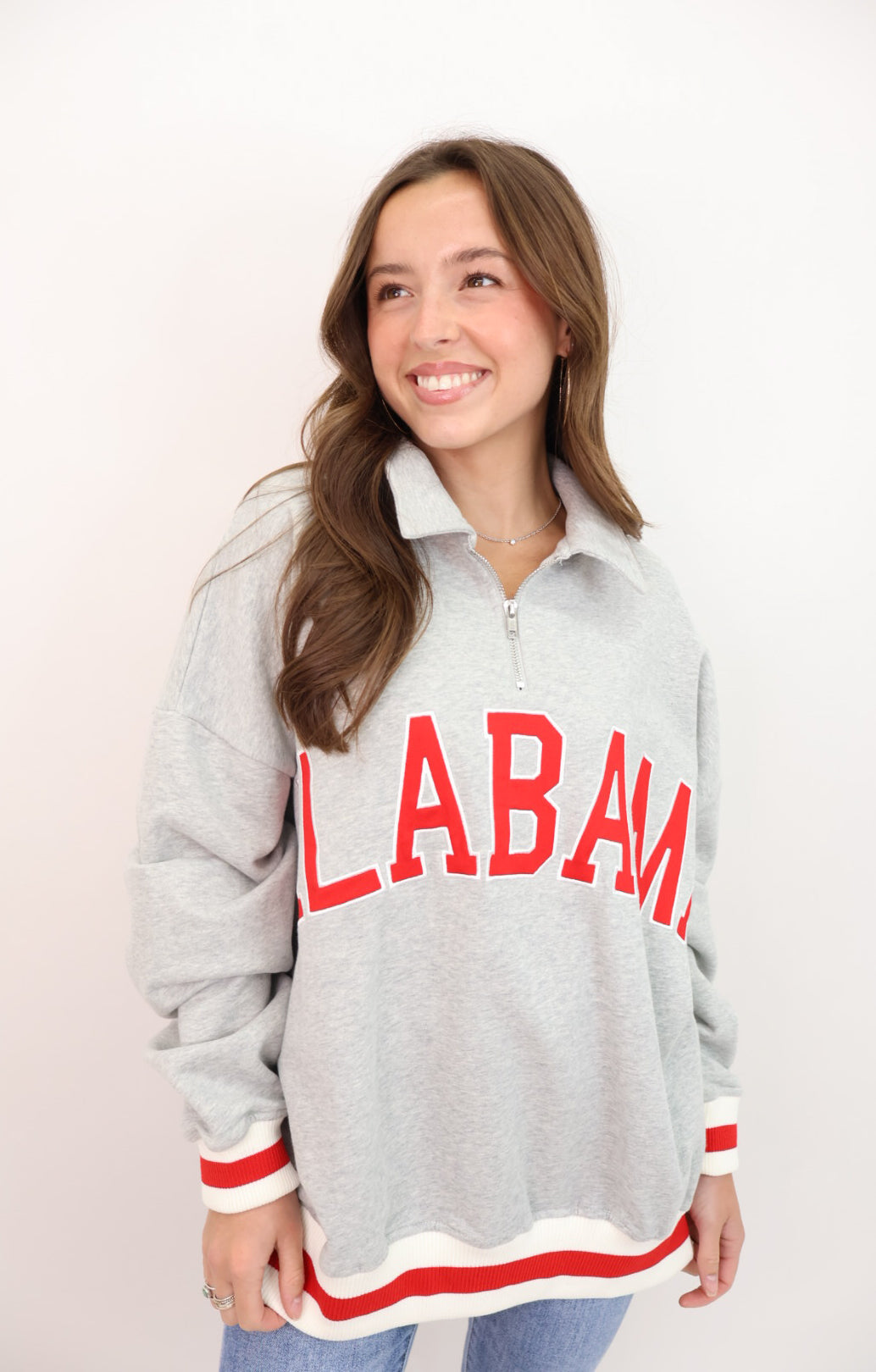 Alabama Appliqué Quarter Zip Pullover