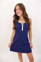 Athletic Zip Dress – Navy