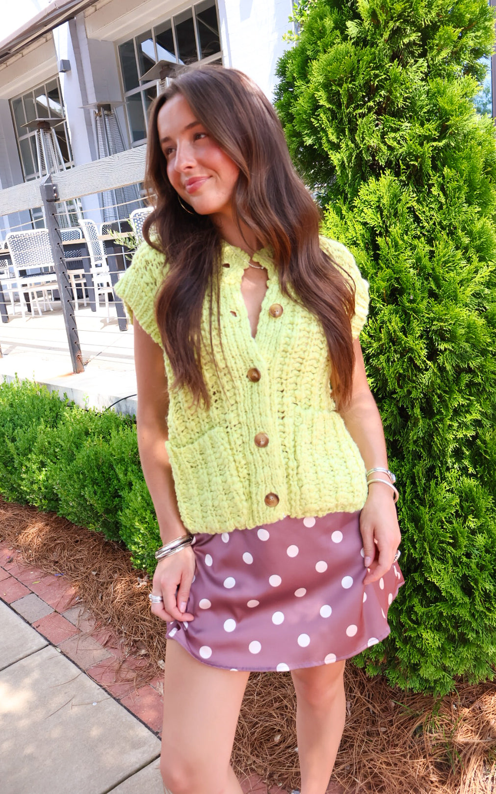 Lime Chunky Sleeveless Sweater