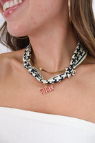 Gameday Scarf Necklace - Cream Black with Tide Charm