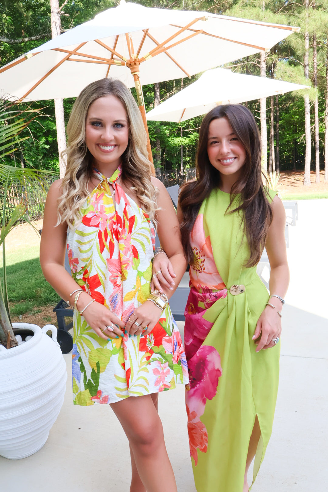 Tropical Floral Halter Mini Dress