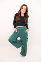 Everyday Wide Leg Lounge Pants - Green