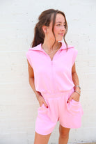 Soft Modal Casual Romper - Candy Pink