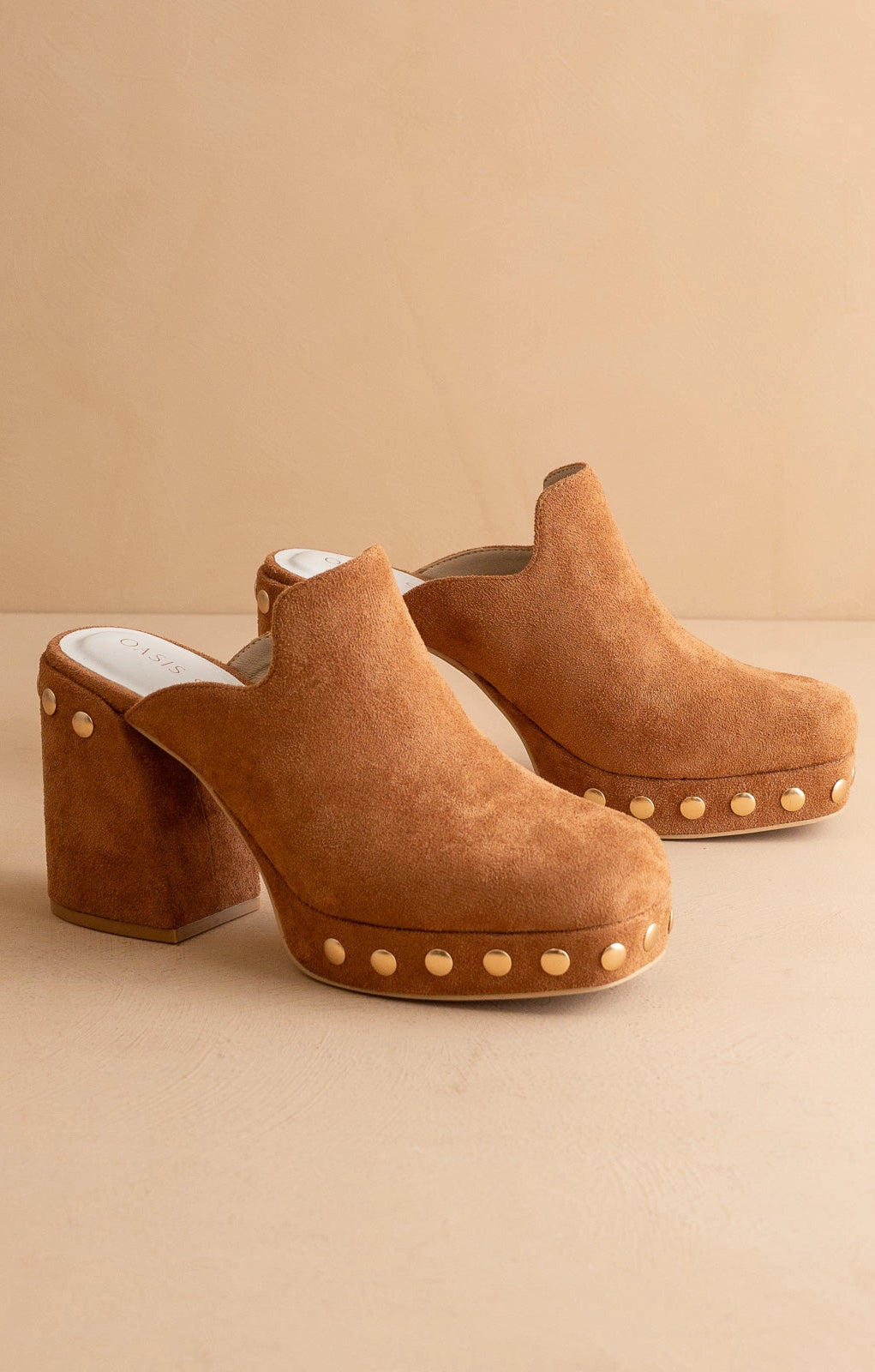 Camel Studded Clogs