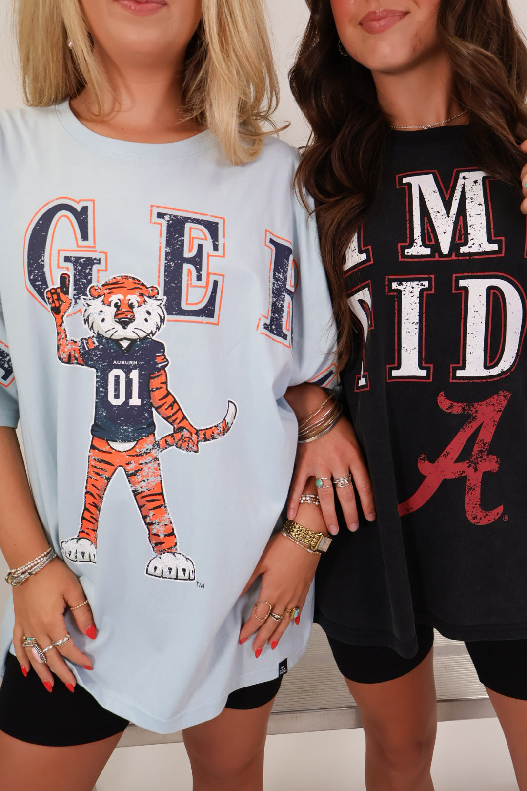 Washed black Alabama Crimson Tide distressed oversized tee — view 7