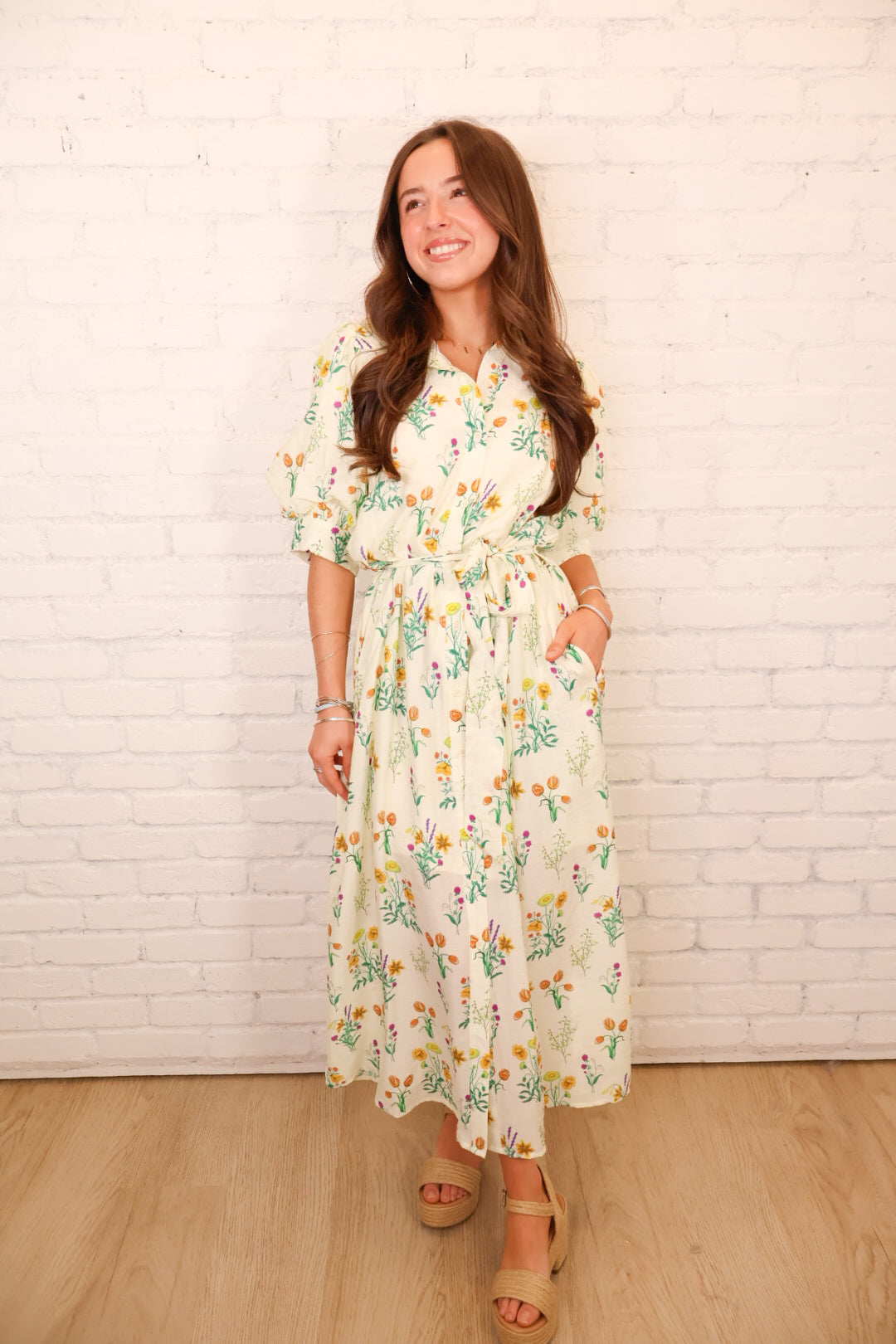 Wildflower Belted Midi Dress