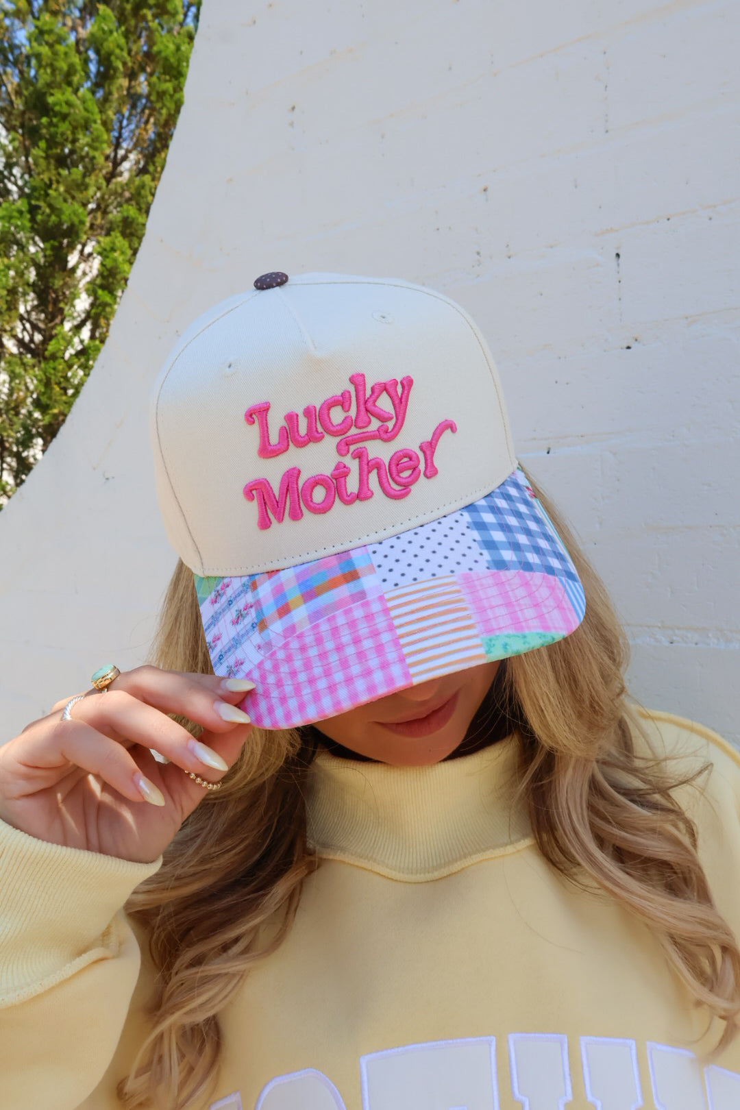 Lucky Mother Patchwork Trucker Hat