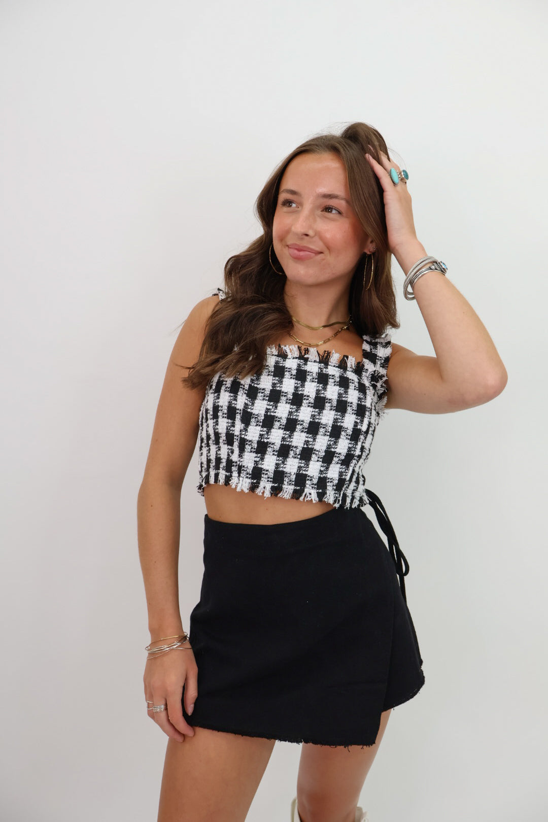 トップス Lumignon Houndstooth fur knit top 即日発送Lumignon Houndstooth fur knit top|mercariメルカリ