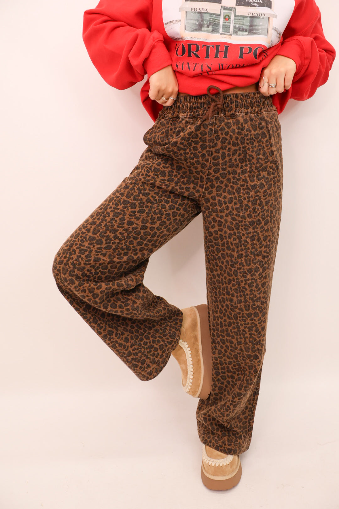 Wide Leg Leopard Pants