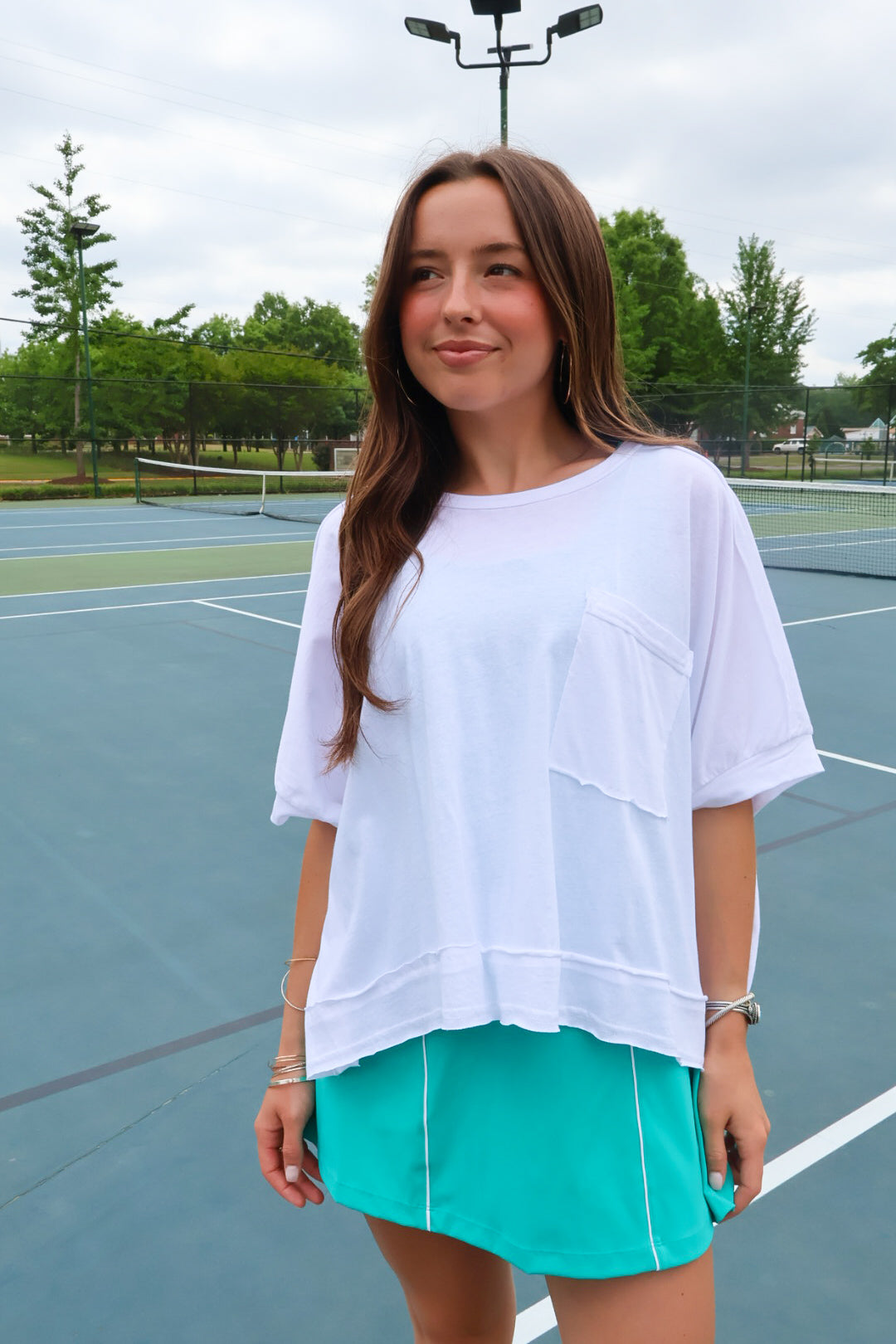 Washed Oversized Pocket Tee - White