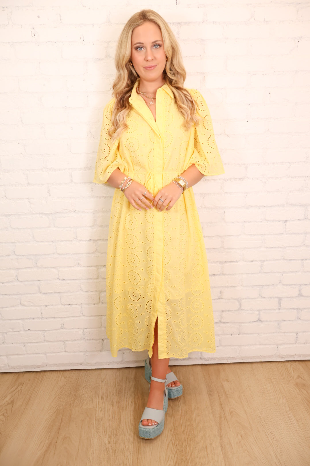 Buttercup Eyelet Midi Dress