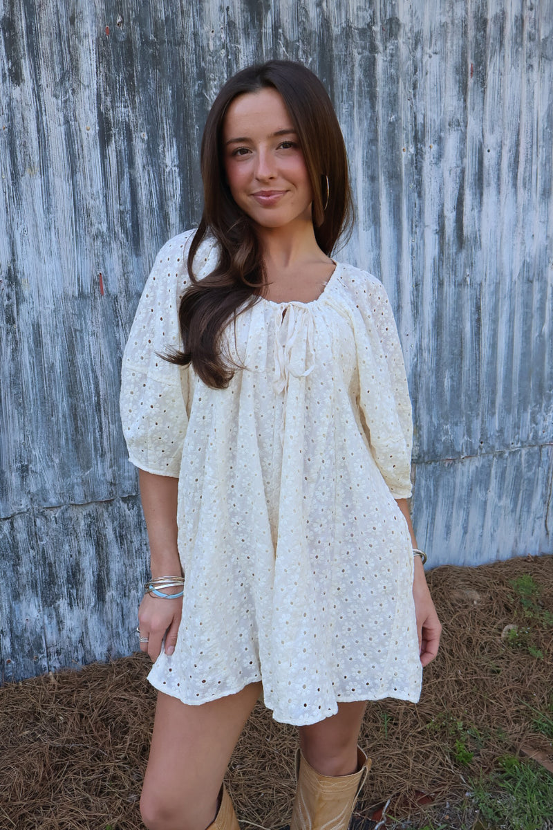 Cream Eyelet Babydoll Romper – Moda Boutique