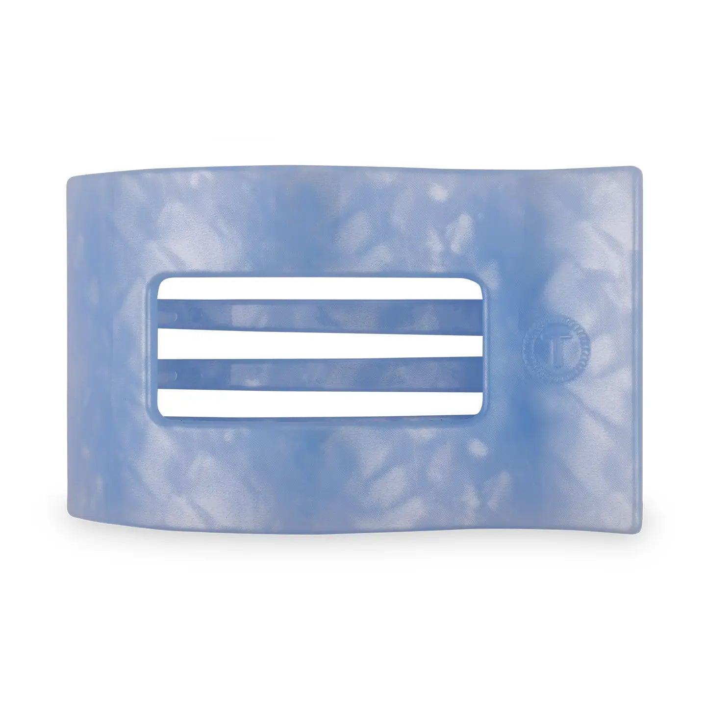TELETIES Medium Flat Rectangle Hair Clip - Blue Lagoon