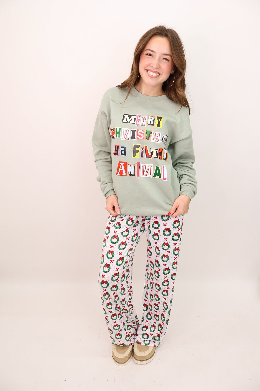 Christmas Wreath Pajama Pants