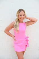 Wrap front athletic romper pink