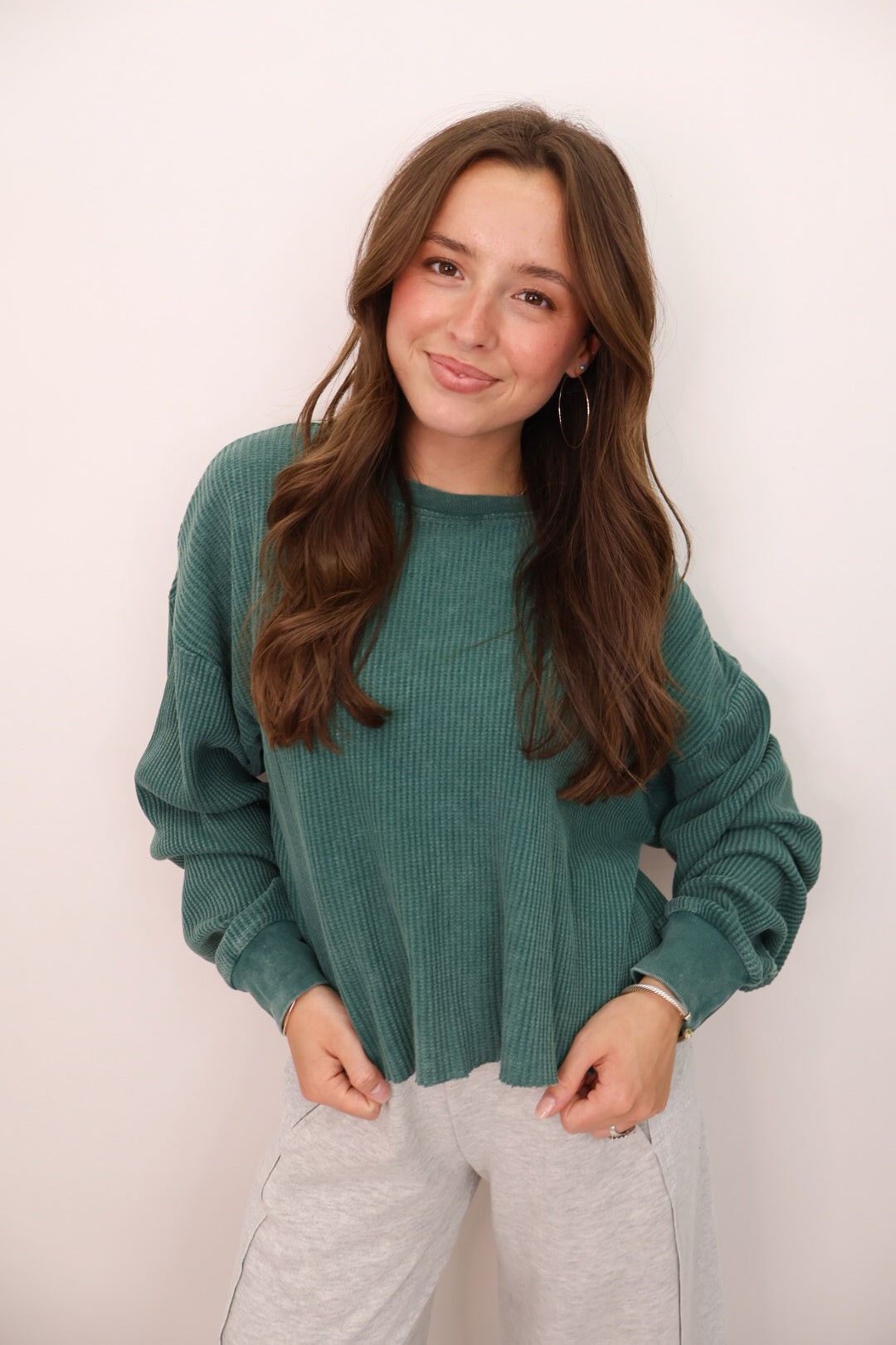 Thermal Boxy Top - Green
