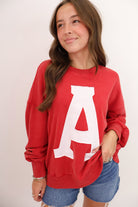 Varsity "A" Washed Sweatshirt – Crimson