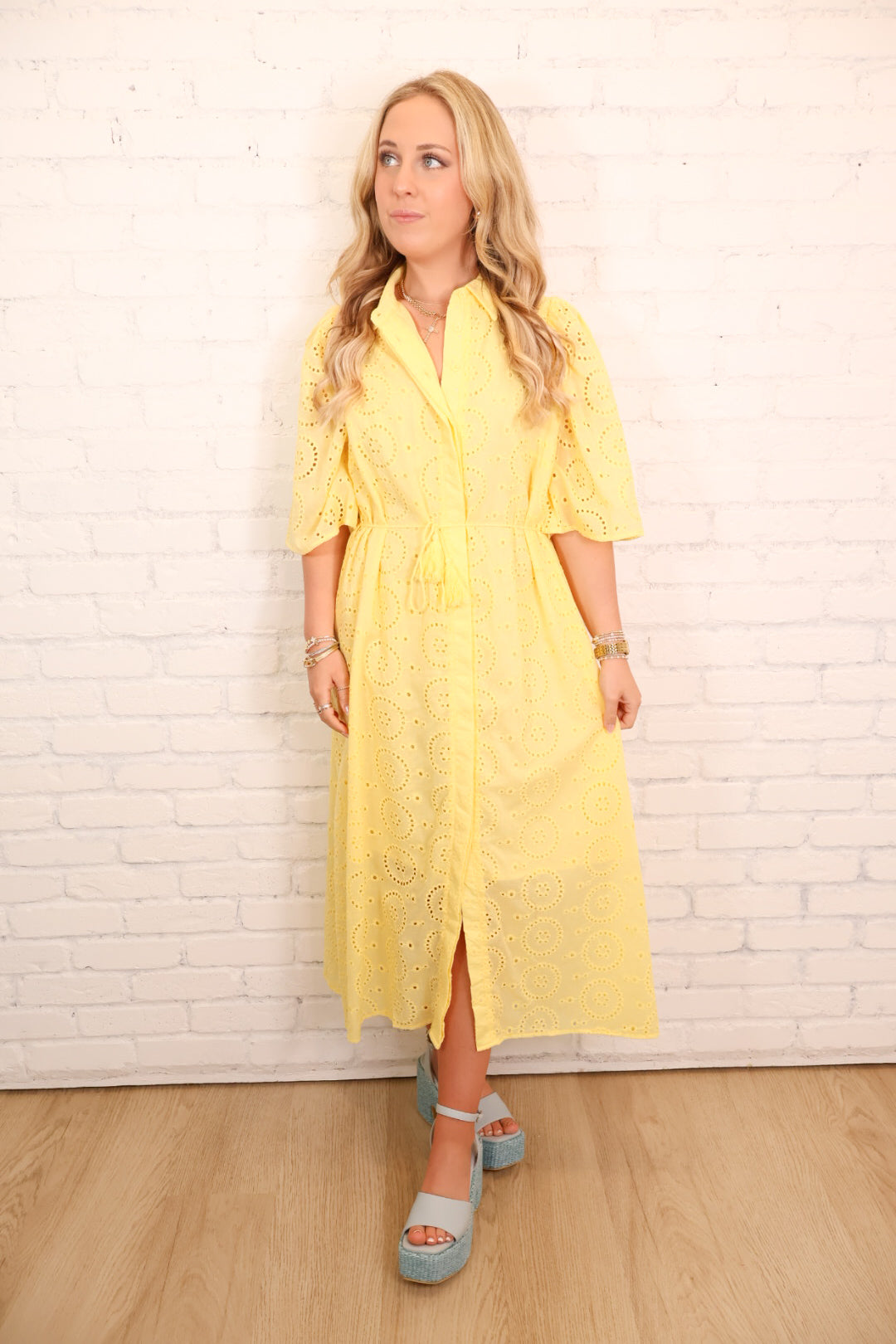 Buttercup Eyelet Midi Dress