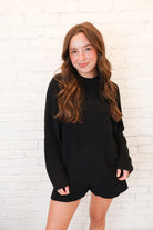 Cozy Knit Sweater Set - Black