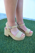 Boardwalk Raffia Platform Wedges