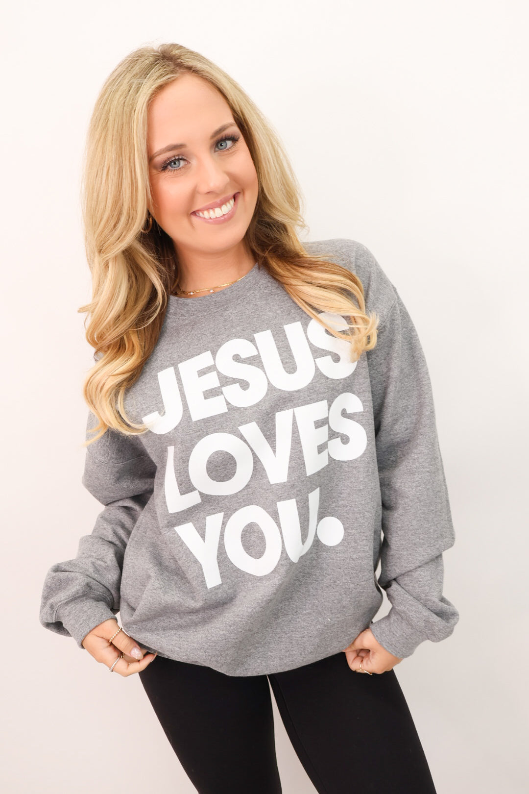 Jesus Loves You Sweatshirt - Gray