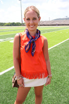 Orange Fringe Top