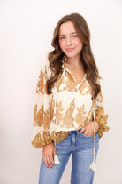 Mustard Paisley Print Blouse