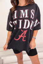 Washed black Alabama Crimson Tide distressed oversized tee — view 3