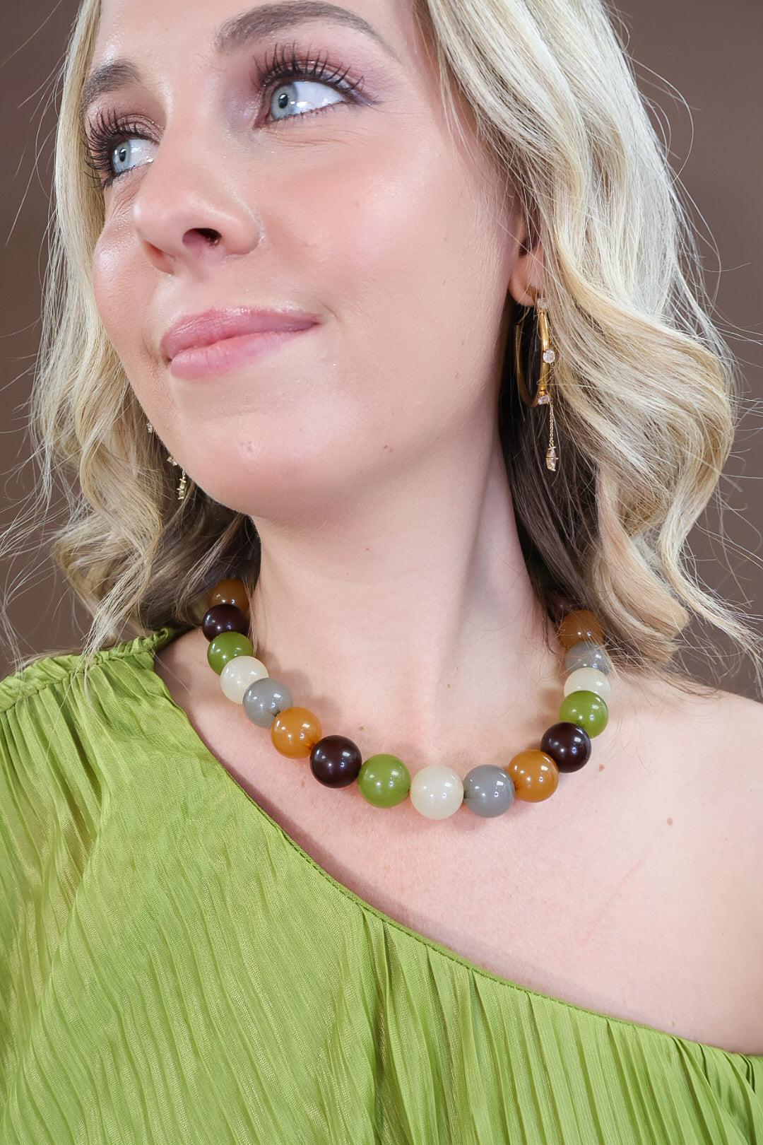 Fall Multi Color Round Bead Necklace