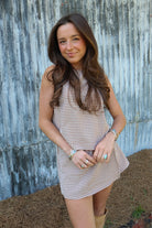 Gingham Skort Set - Brown