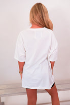 White Alabama Crimson Tide oversized tee with distressed script A — view 7